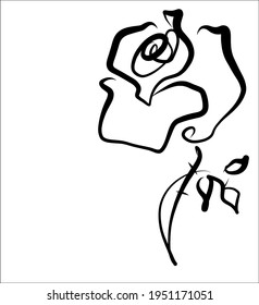Vector handmade fashion digital floral sketch background with beautiful rose for design flower logo 