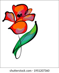 Vector handmade fashion digital floral sketch background with beautiful flower for design logo 