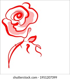 Vector handmade fashion digital floral sketch background with beautiful rose for design flower logo 