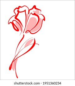 Vector handmade fashion digital fashion floral sketch background with beautiful flower tulip for design florist logo 