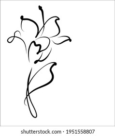 Vector handmade fashion digital fashion floral sketch background with beautiful flower tulip for design florist logo 