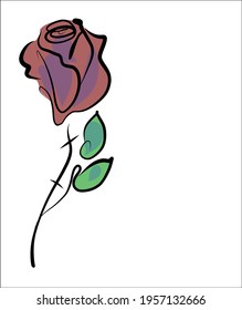 Vector handmade fashion digital floral sketch background with beautiful rose for design valentine card and florist logo 