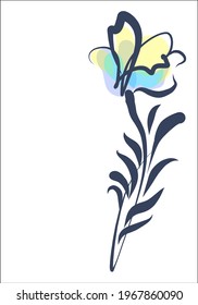 Vector handmade fashion digital floral sketch background with beautiful tulip for design flower logo 