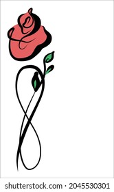 Vector handmade fashion digital floral valentine sketch background with beautiful rose for design flower logo 