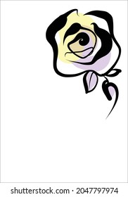 Vector handmade fashion digital floral valentine sketch background with beautiful rose for design flower logo 