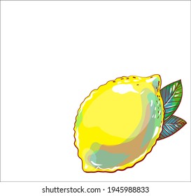 Vector handmade fashion digital food background with lemon for design fruit  logo 