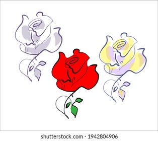 Vector handmade fashion digital sketch floral background with beautiful rose for design logo 