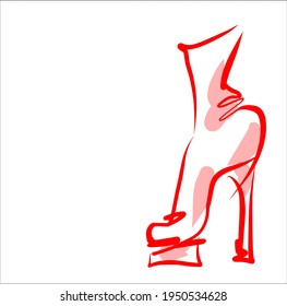 Vector handmade fashion digital sketch background with beautiful shoes for design logo 