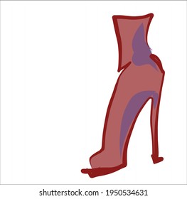 Vector handmade fashion digital sketch background with beautiful shoes for design logo 