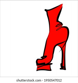 Vector handmade fashion digital sketch background with beautiful shoes for design logo 