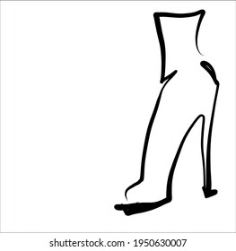 Vector handmade fashion digital sketch background with beautiful shoes for design logo 