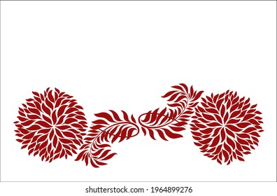 Vector handmade fashion digital sketch floral set with beautiful chrysanthemum patterns for design flower logo 