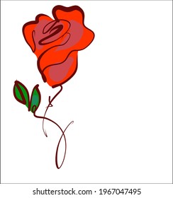 Vector handmade fashion digital sketch floral background with beautiful rose for design flower logo 