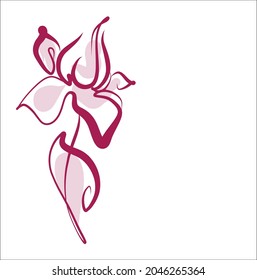 Vector handmade fashion digital sketch illustration with beautiful tulip for design floral logo 