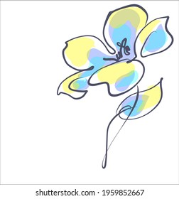 Vector handmade fashion digital spring floral background with beautiful flower for design florist logo 