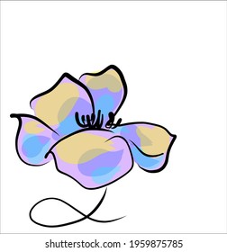 Vector handmade fashion digital spring floral background with beautiful flower for design florist logo 