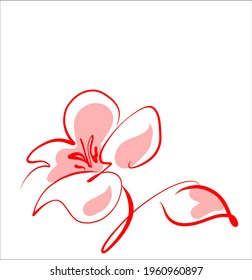 Vector handmade fashion digital spring floral background with beautiful flower for design florist logo 
