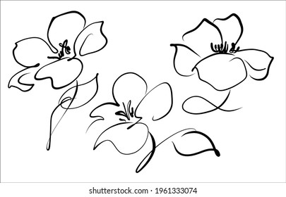 Vector handmade fashion digital spring floral background with beautiful flower for design florist logo 