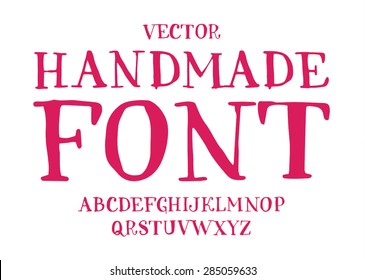 Vector handmade font - hand crafted custom lettering