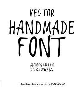 Vector handmade font - hand crafted custom lettering