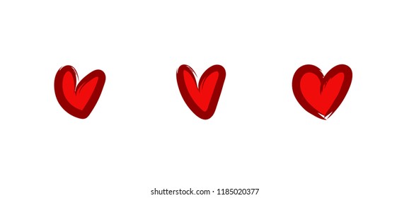 Vector handmade ink illustration hearts