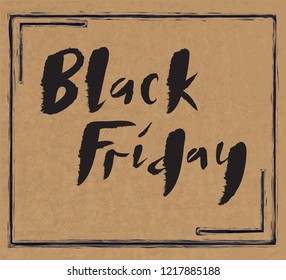 Vector handmade lettering inscription of the text  ‘Black Friday’ for banner, poster, greeting card or celebration design. November holiday. Hand sketched calligraphy. EPS 10.