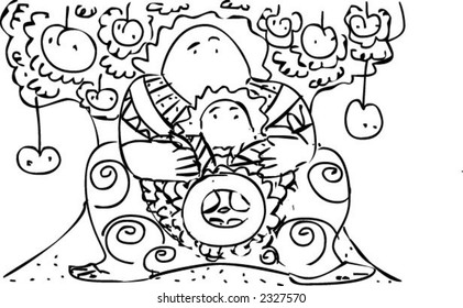 vector handmade line drawing