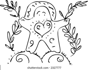 vector handmade line drawing