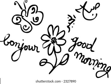 vector handmade line drawing