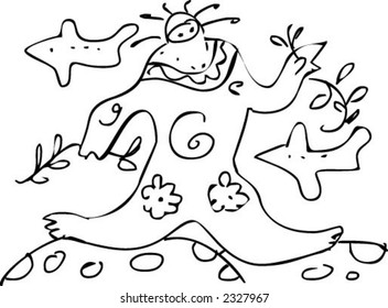 vector handmade line drawing