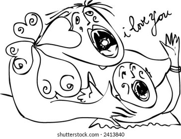 vector handmade line drawing