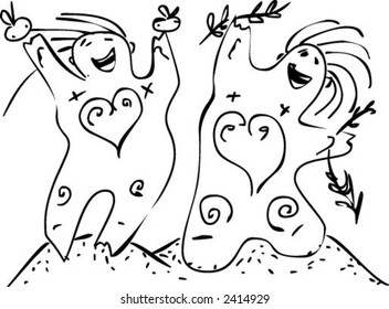 vector handmade line drawing
