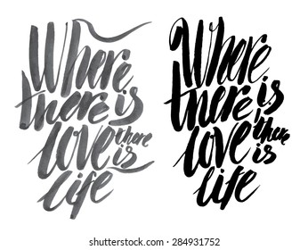 Vector handmade motivation quotes - drawn by ink and brush