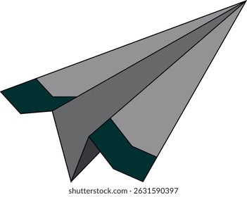 Image vectorielle de jouet d'avion en papier fait à la main, symbolisant la liberté et le voyage. avec deux couleurs de base.