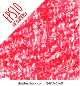 Vector handmade red crayon, pencil striped background.