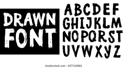 Vector handmade Roman alphabet - free drawn font