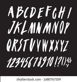 Vector handmade Roman alphabet - freehand drawn font. Modern calligraphy
