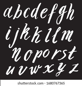 Vector handmade Roman alphabet - freehand drawn font. Modern calligraphy