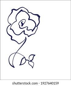 Vector handmade sketch digital floral background with rose for floristics logo