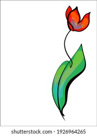 Vector handmade spring fashion digital sketch floral background with beautiful tulip for florist shop logo 