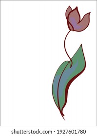 Vector handmade spring fashion digital sketch floral background with beautiful tulip for florist shop logo 