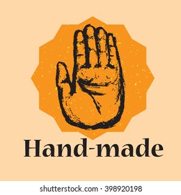 Vector Hand-made textured badge/logo/label 