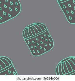 Vector handmade vase pattern perfect for textile design, web design, creating backgrounds, wallpapers and decorating interiors.