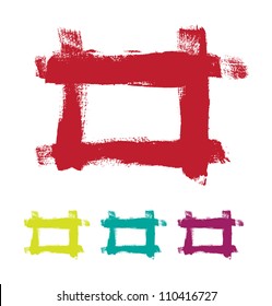 Vector hand-painted brush strokes frame