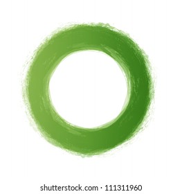 Vector hand-painted green circle