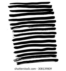 Vector hand-painted ink illustration with brush strokes. Abstract background.