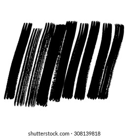 Vector hand-painted ink illustration with brush strokes. Abstract background.