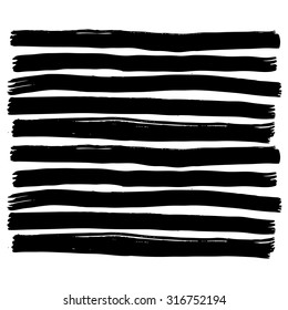 Vector hand-painted ink illustration with brush strokes. Abstract background.