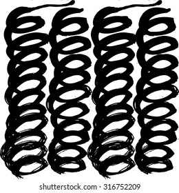 Vector hand-painted ink illustration with brush strokes. Abstract background.