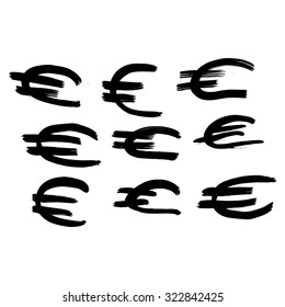 Vector hand-painted ink illustration with brush strokes. Abstract background.